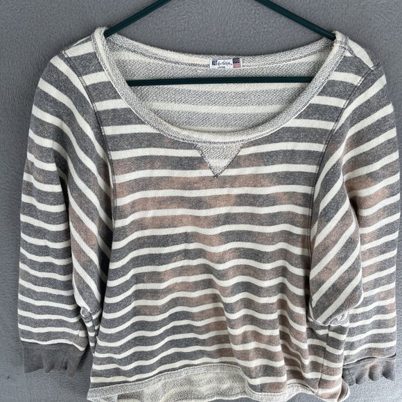 Kut from the Kloth Sweater Womens Large Fleece Cropp Long Sleeve Round Neck - Picture 5 of 11